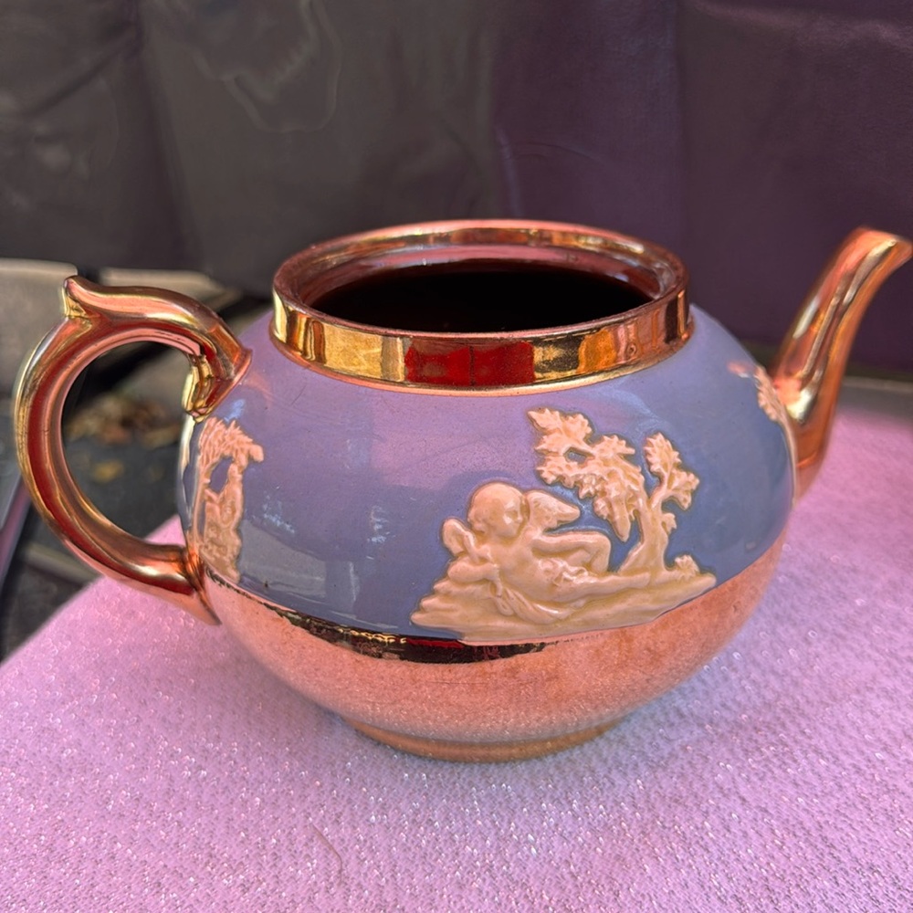 1950s Gibsons Wedgewood Design Blue/Gold Teapot